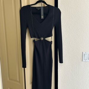 size XS House of Harlow black cut out knit dress